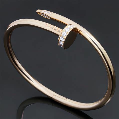 cartier juste un clou bracelet rose gold diamonds|cartier justin clue bracelet.